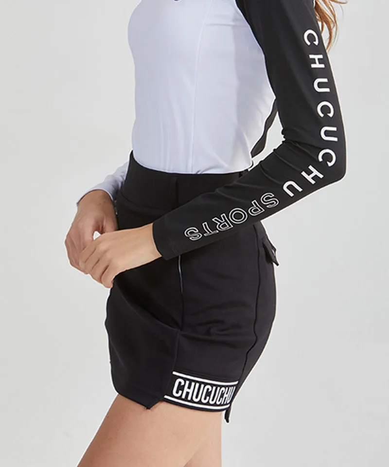 CHUCUCHU Logo Point Skirt - Black