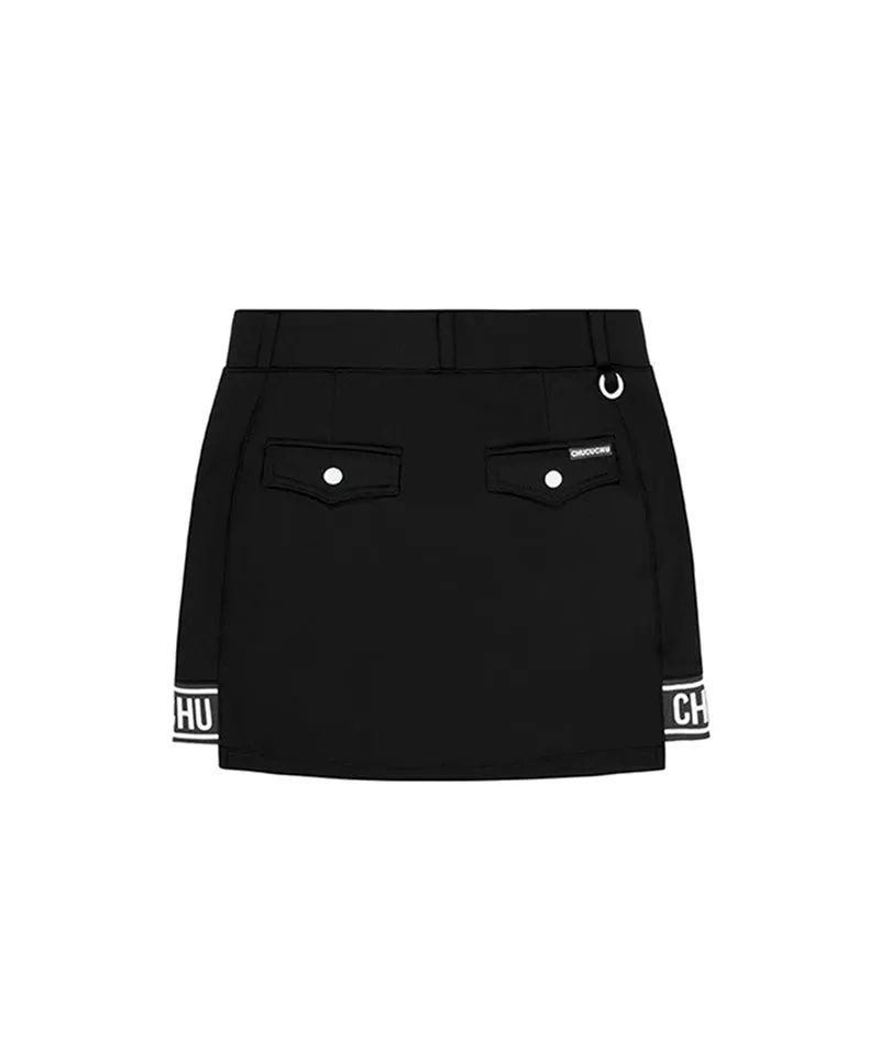 CHUCUCHU Logo Point Skirt - Black