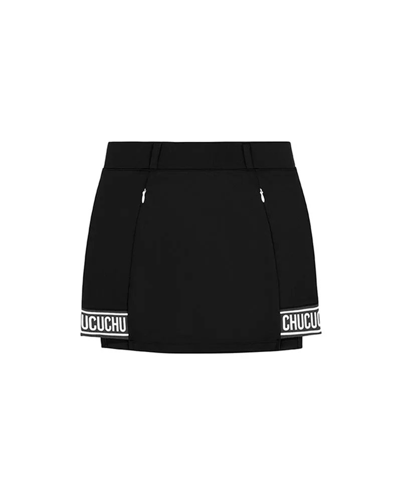 CHUCUCHU Logo Point Skirt - Black