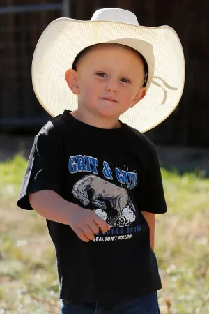 Cinch Toddler "Grit & Guts" Bucking Horse Black Tee