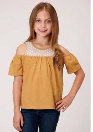 CL03-081-0592-2038 Girls S/S Shirt- Yellow Dip Dye