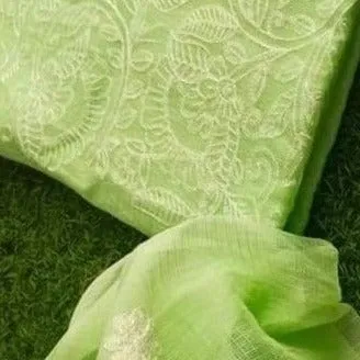 Classic Kota Doriya Embroidery Work Suit In Green