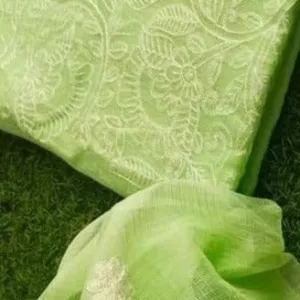 Classic Kota Doriya Embroidery Work Suit In Green