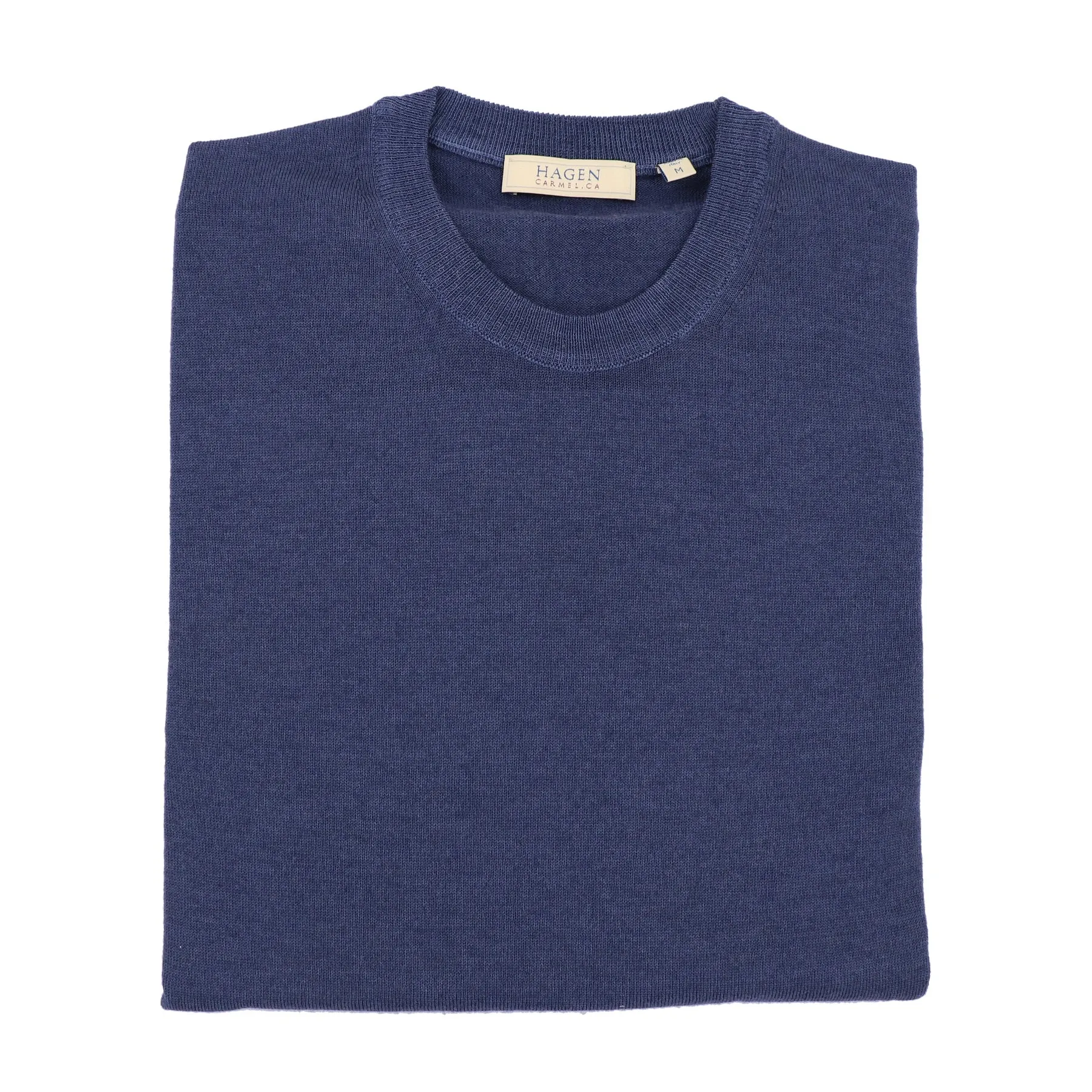 Classic Merino Crew Neck Sweater in Blue