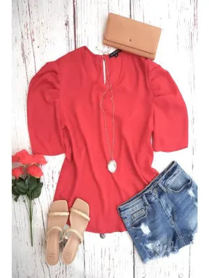 Colby Pleated Cuff Sleeve Top