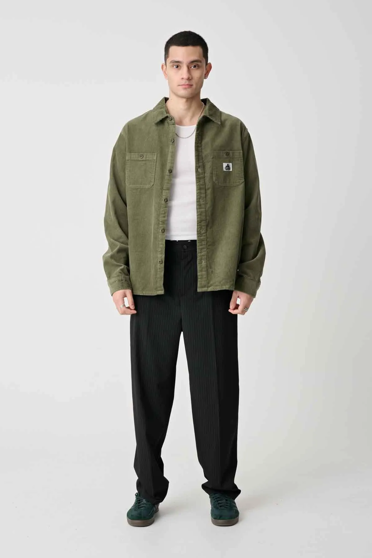 CORD AUTHENTIC LS WORK SHIRT - Military