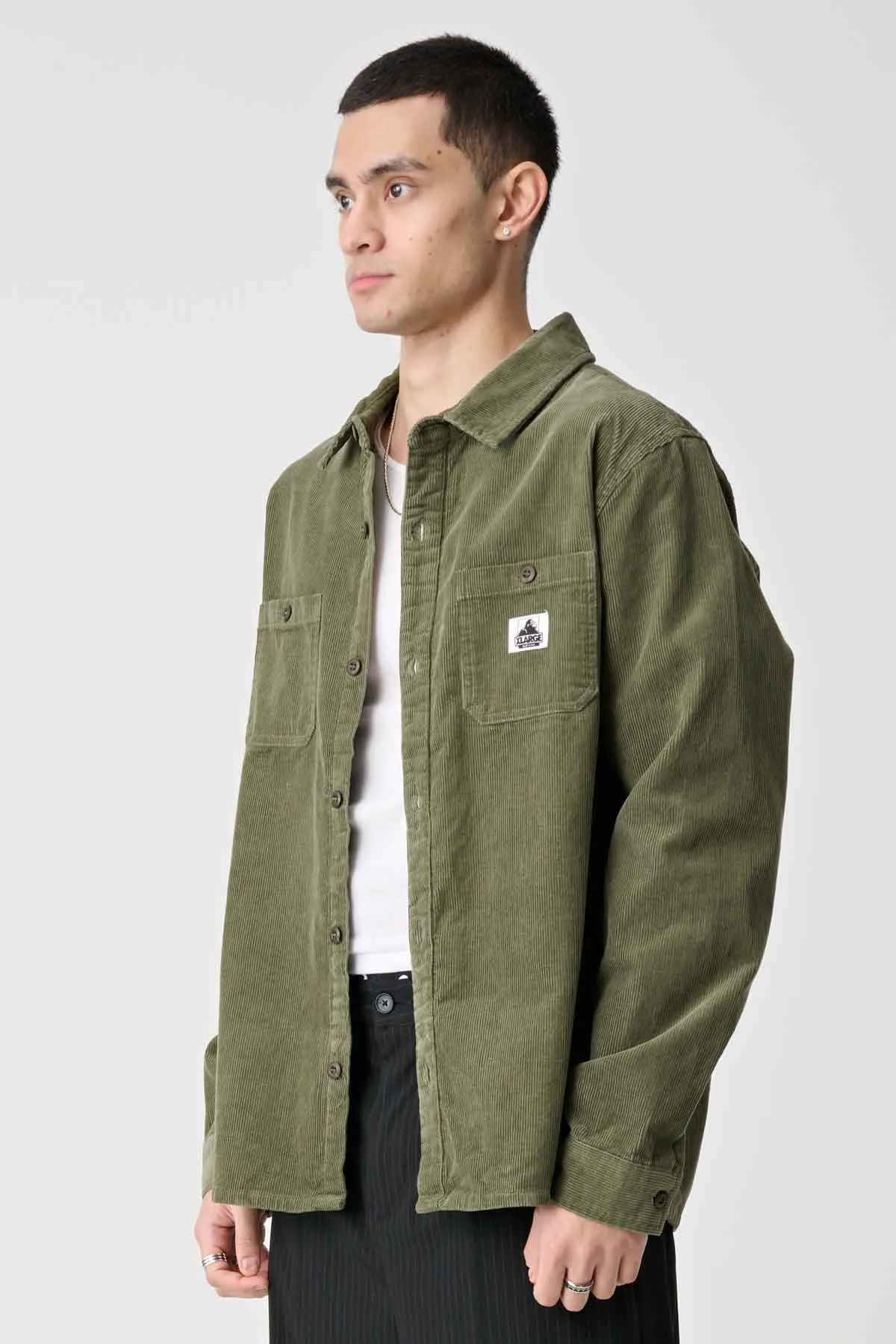 CORD AUTHENTIC LS WORK SHIRT - Military