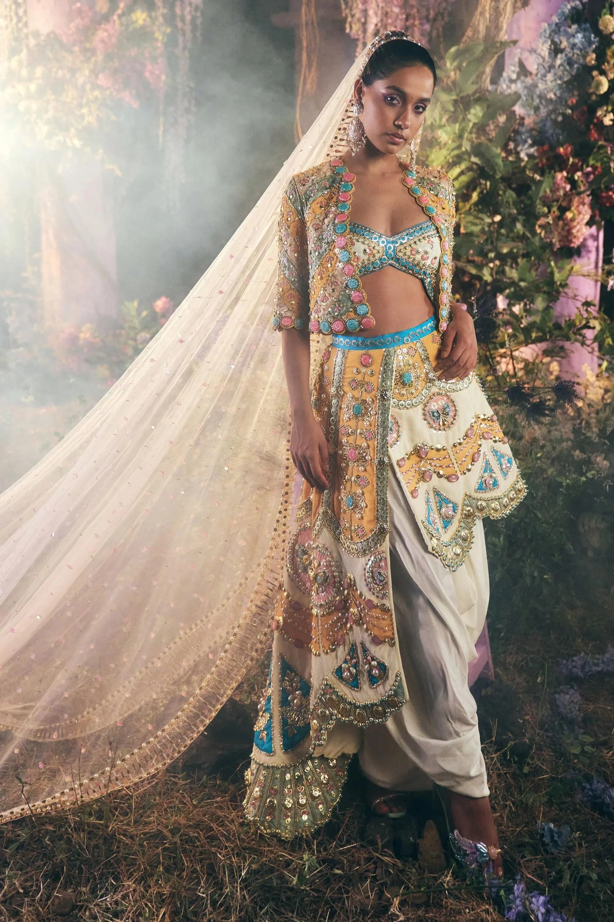 CORDELIA - RAW SILK FLAP DHOTI PANT SET