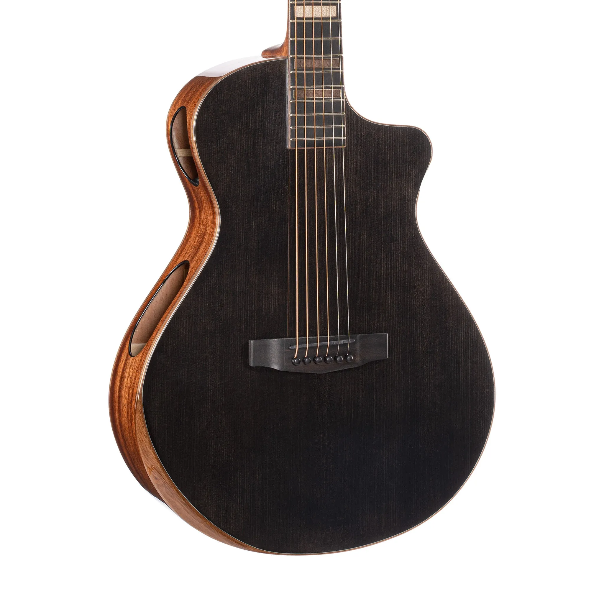 Cort MODERN-BLACK Limited Edition Acoustic Guitar w/Case, Trans Black Gloss