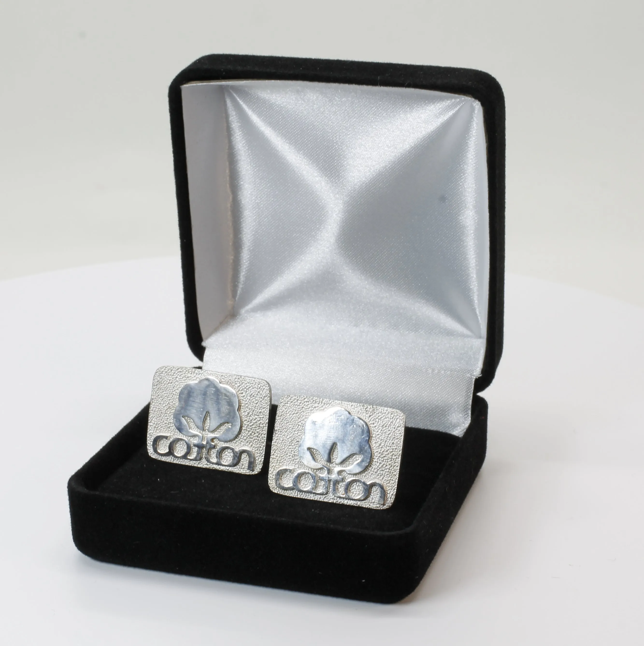 Cotton Incorporated Cuff Links for man with Solid 925 Sterling Silver Cotton Inc Logos