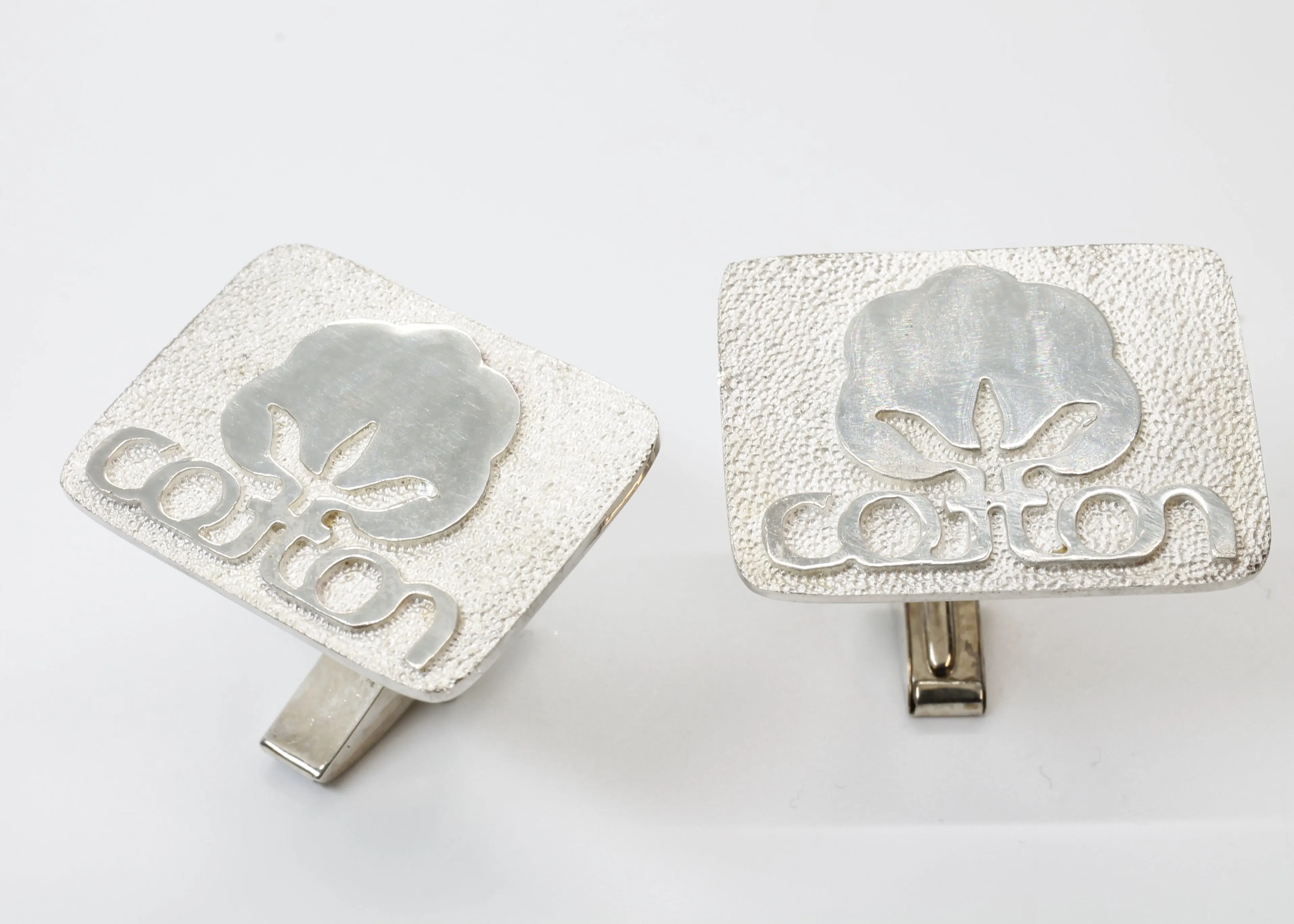 Cotton Incorporated Cuff Links for man with Solid 925 Sterling Silver Cotton Inc Logos