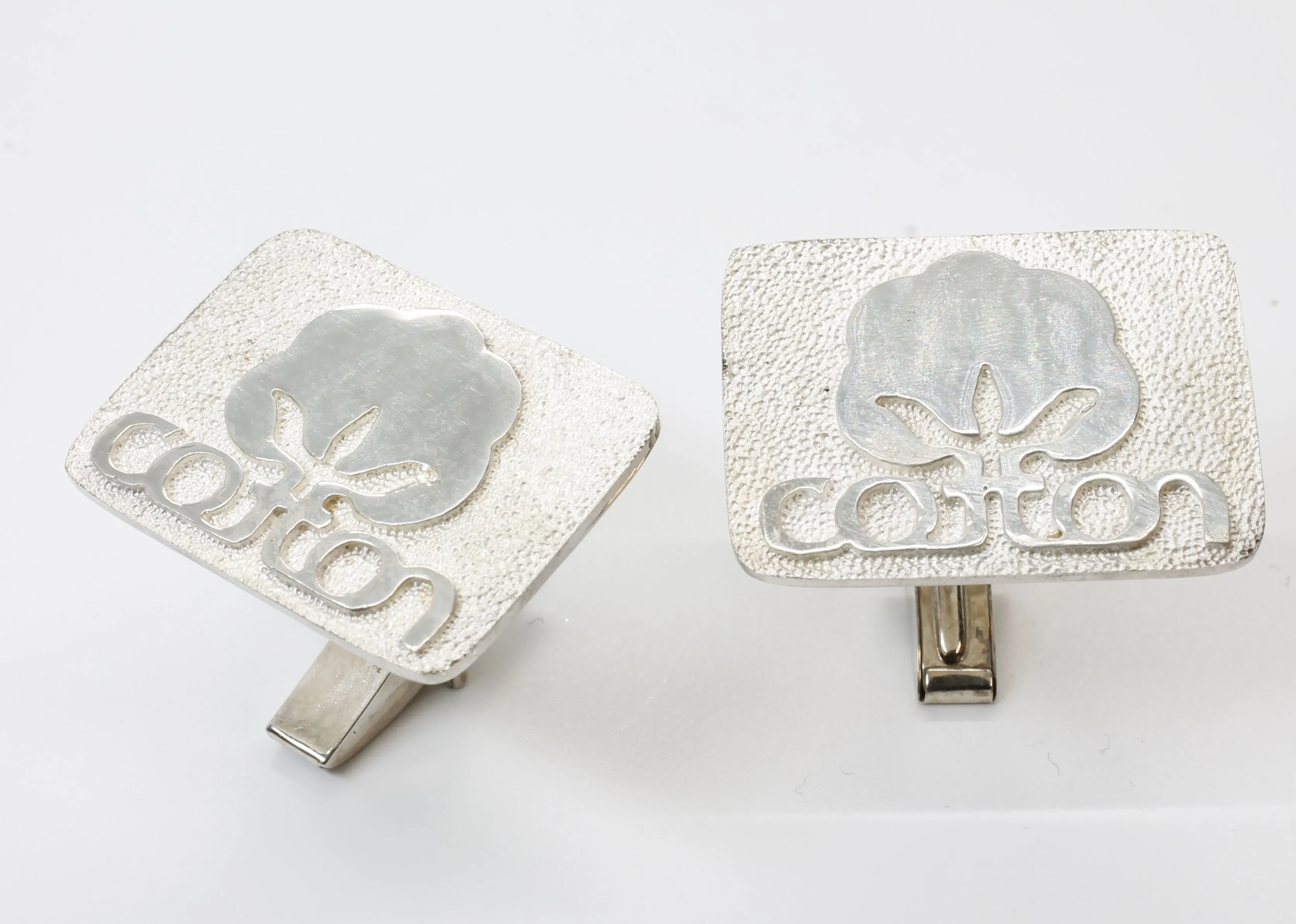 Cotton Incorporated Cuff Links for man with Solid 925 Sterling Silver Cotton Inc Logos