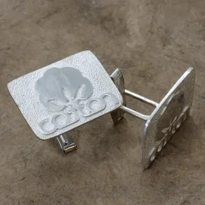 Cotton Incorporated Cuff Links for man with Solid 925 Sterling Silver Cotton Inc Logos