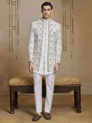 Coveted Ivory Short  Jodhpuri  Suit