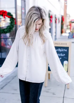 Cream Button Blouse