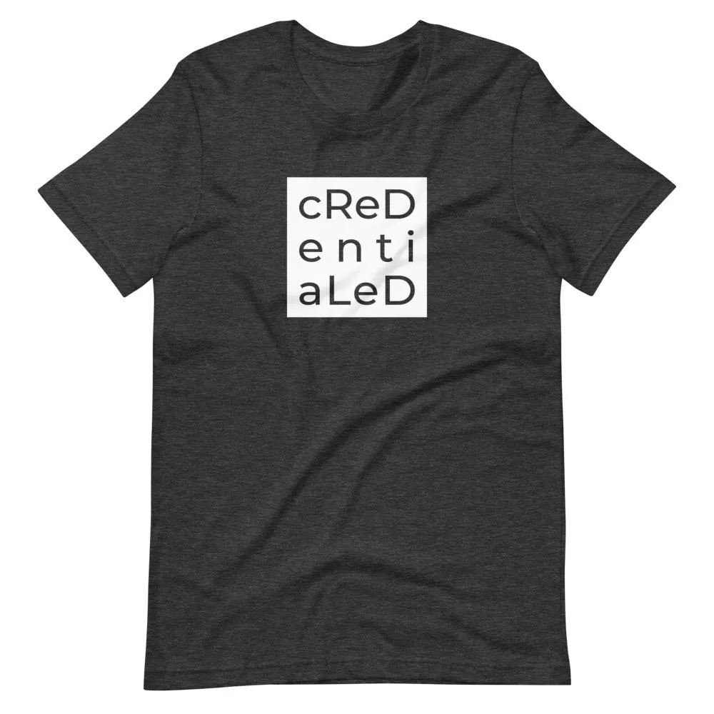 Credentialed Block | Unisex Cotton Crew | Shades of Gray