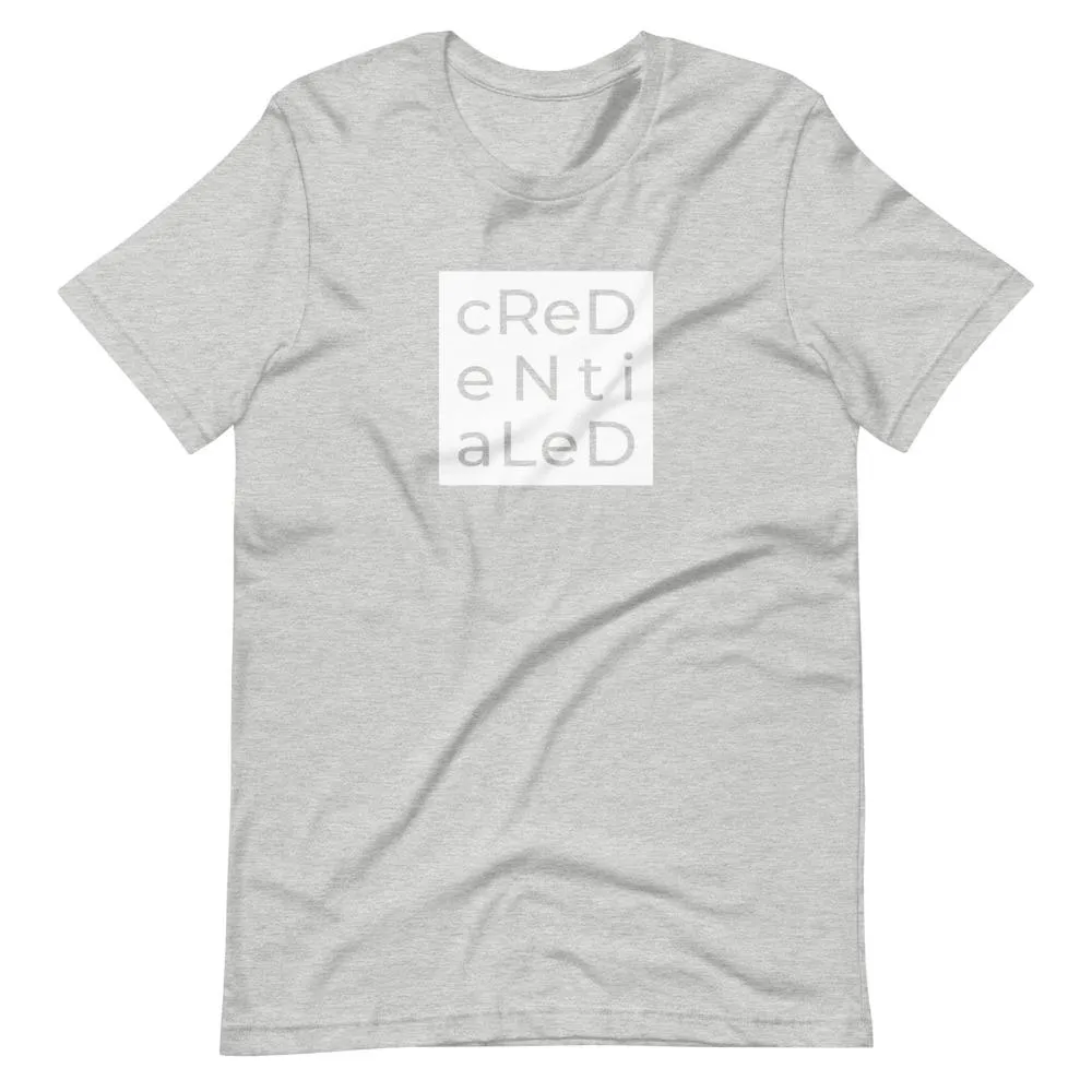 Credentialed Block | Unisex Cotton Crew | Shades of Gray