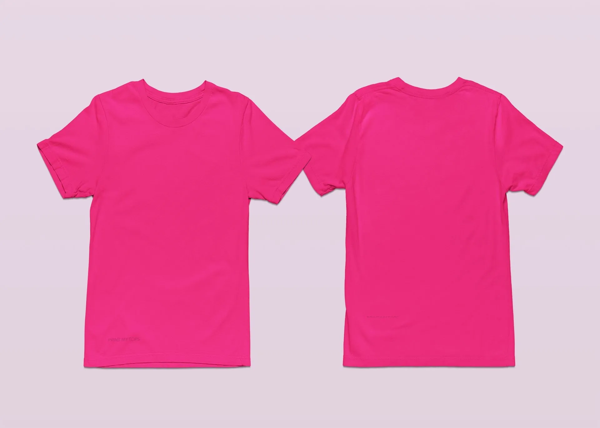 Crew Neck T-shirts Personalised with Your Text On Front and Back