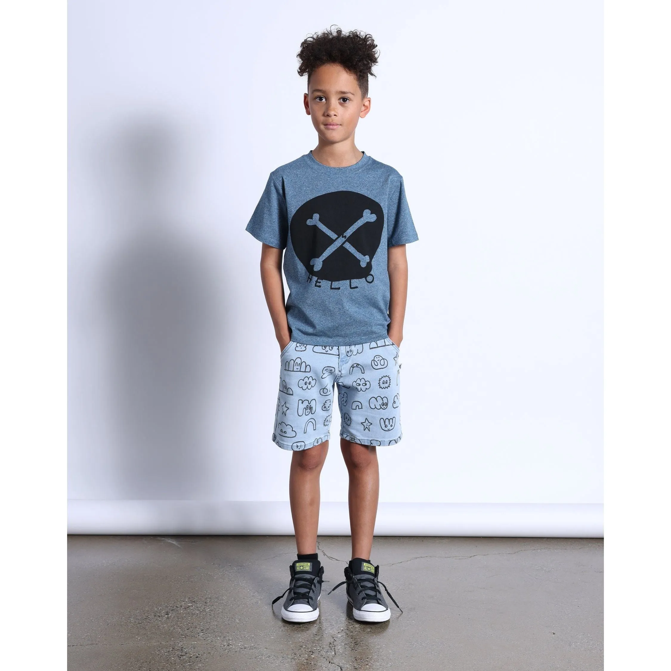 Cross Bones Tee- Midnight Marle