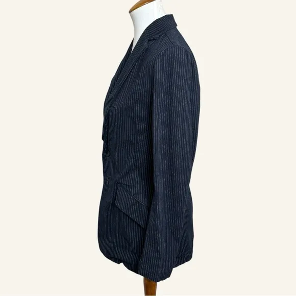 Current Elliott Late Night Navy Striped Blazer Jacket Size S