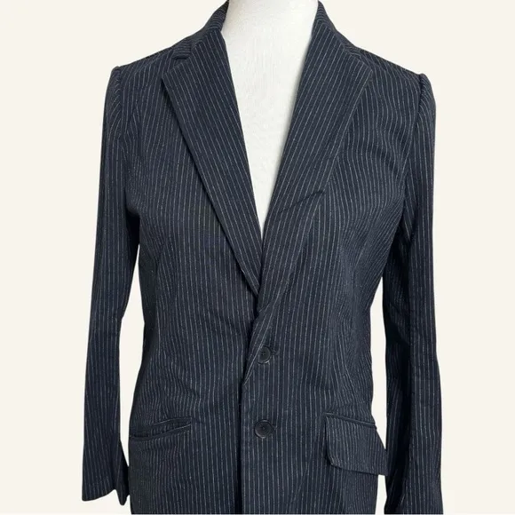 Current Elliott Late Night Navy Striped Blazer Jacket Size S
