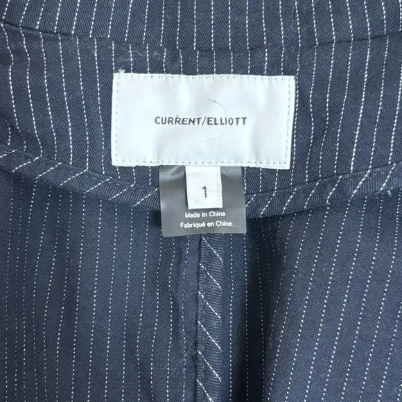 Current Elliott Late Night Navy Striped Blazer Jacket Size S
