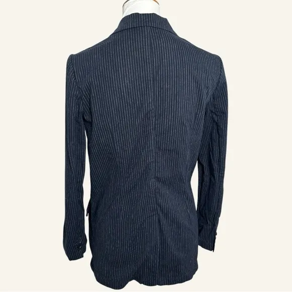 Current Elliott Late Night Navy Striped Blazer Jacket Size S