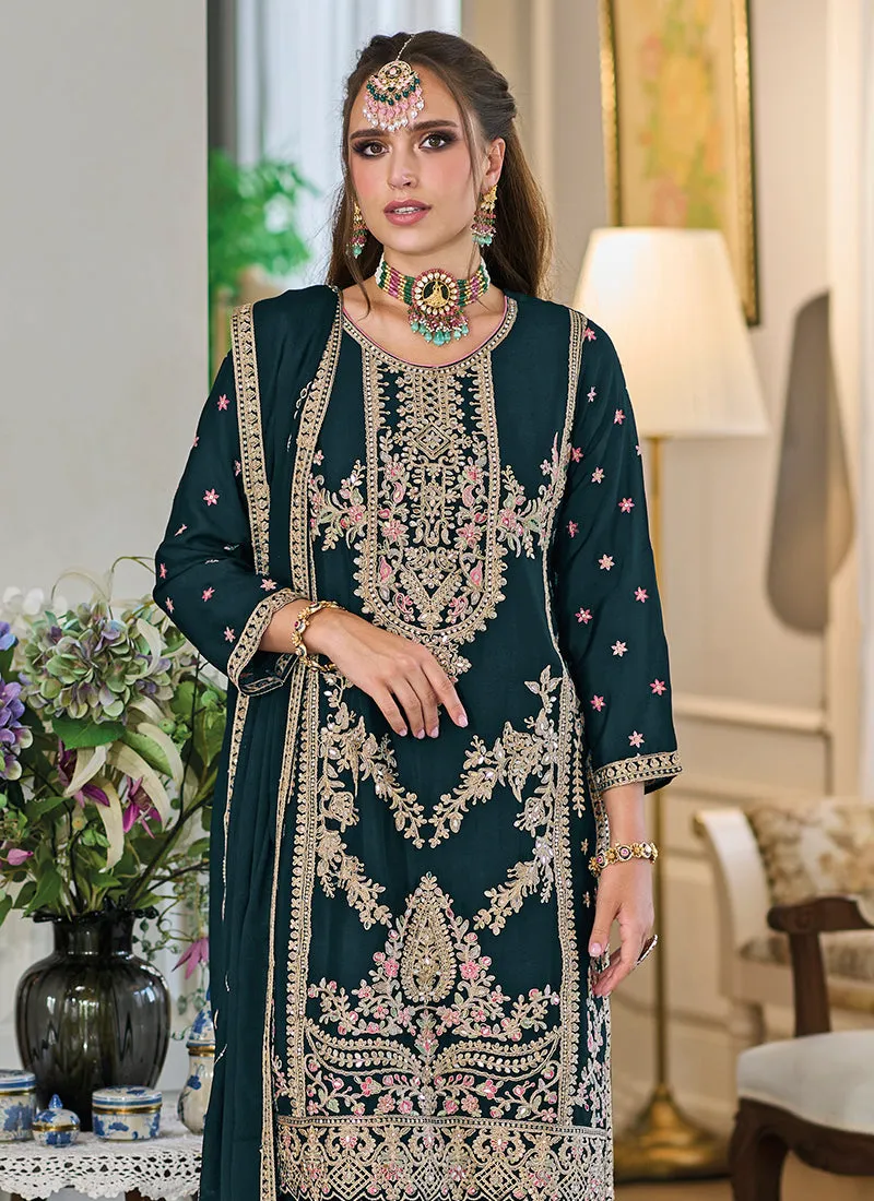 Dark Green Traditional Dhoti Suit