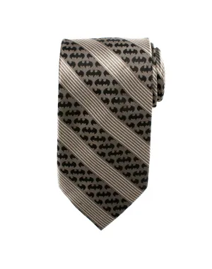 DC Batman Pinstripe Tie - Gunmetal