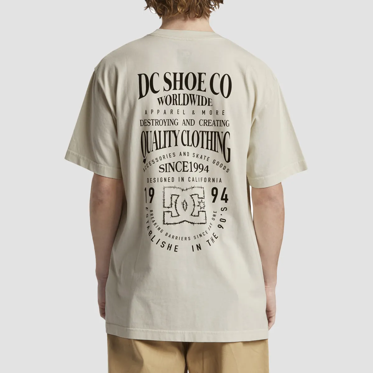 DC High Rise T-Shirt Lily White Acid Wash
