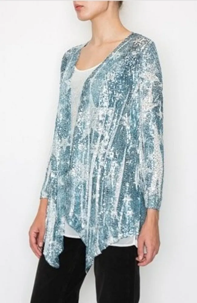 Denim Star Sequin Cardigan