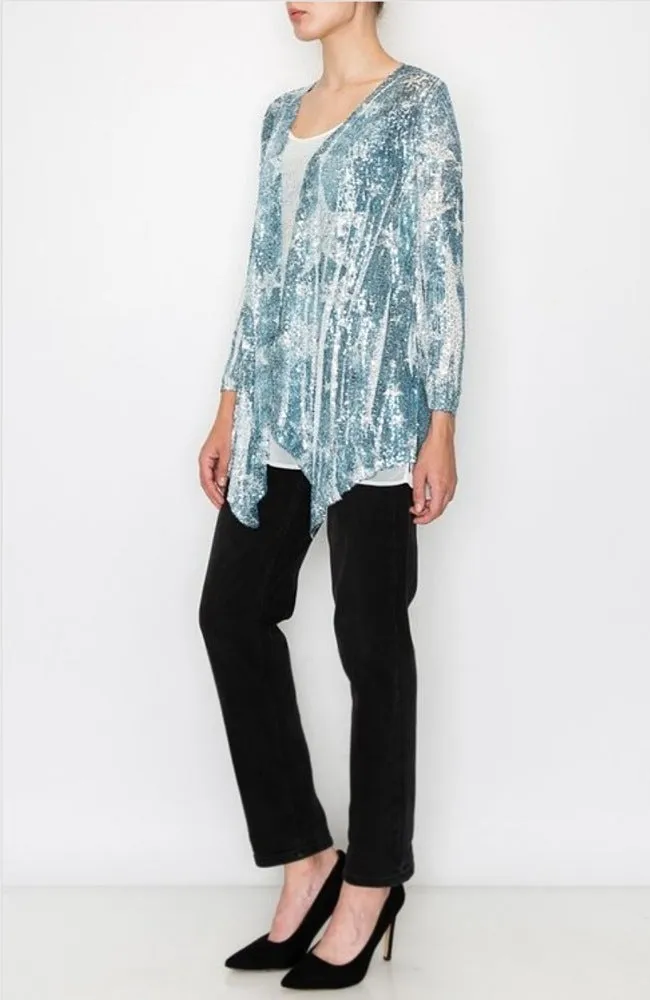 Denim Star Sequin Cardigan