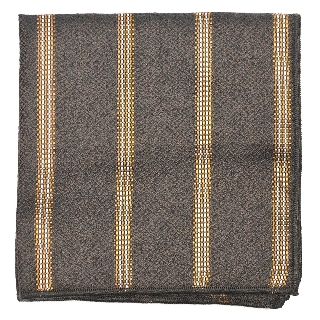 Downtown Striped Brown Pocket Square