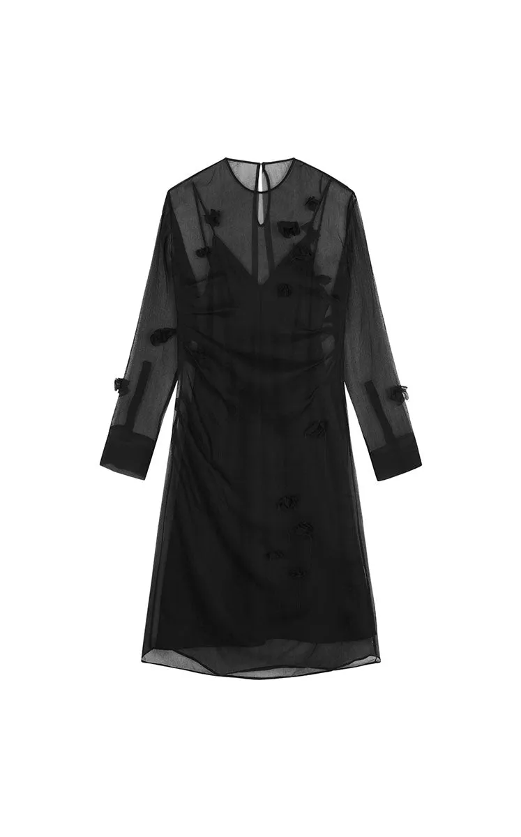 Dress / JNBY S-Shaped Silk Long Sleeve Dress