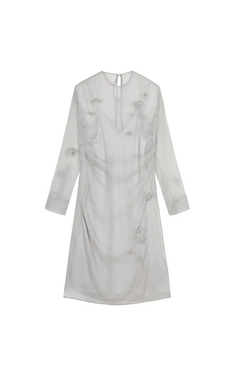 Dress / JNBY S-Shaped Silk Long Sleeve Dress