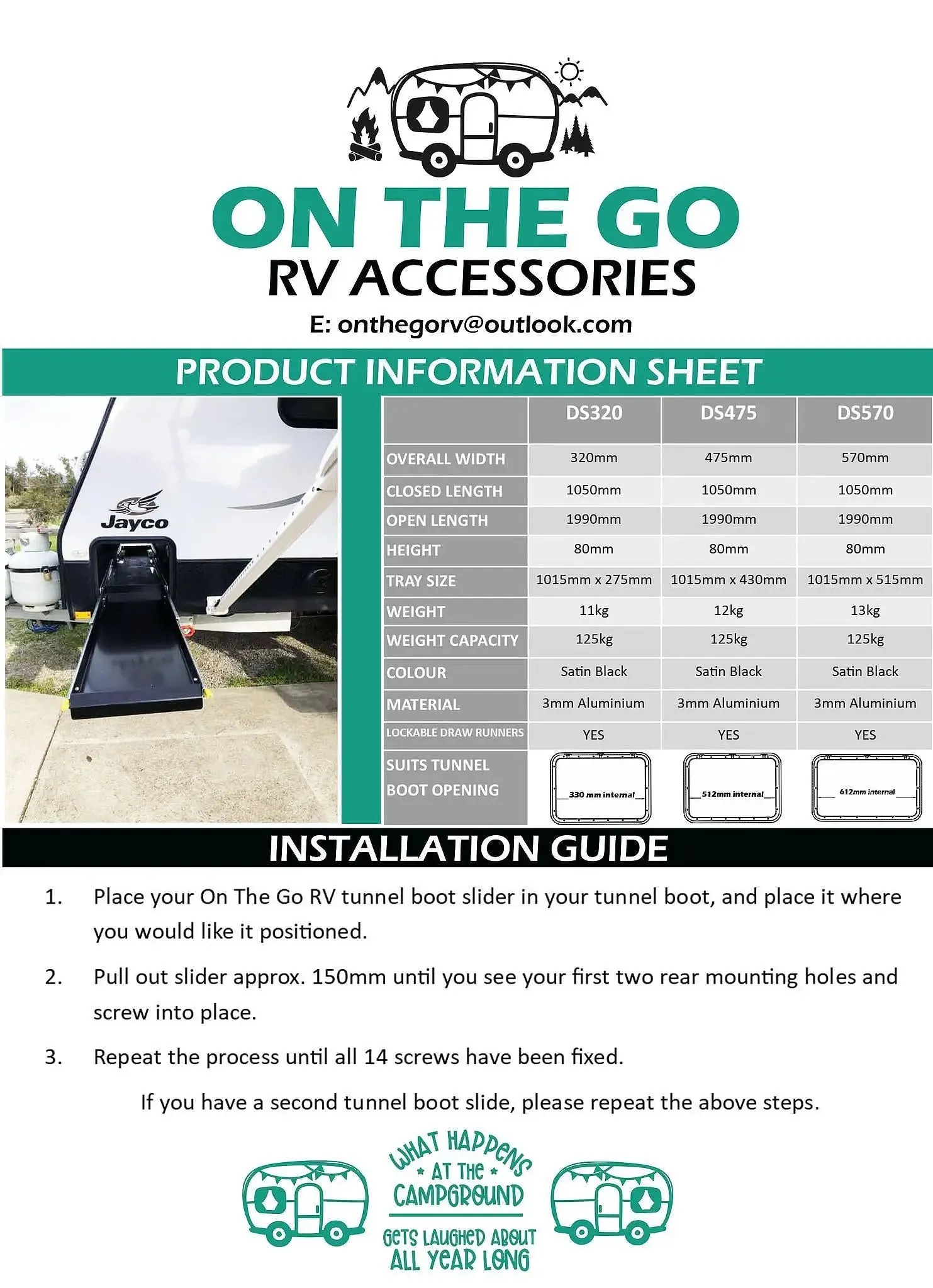 DS570 Drawer Slide from On The GO RV - DS570 - 1000