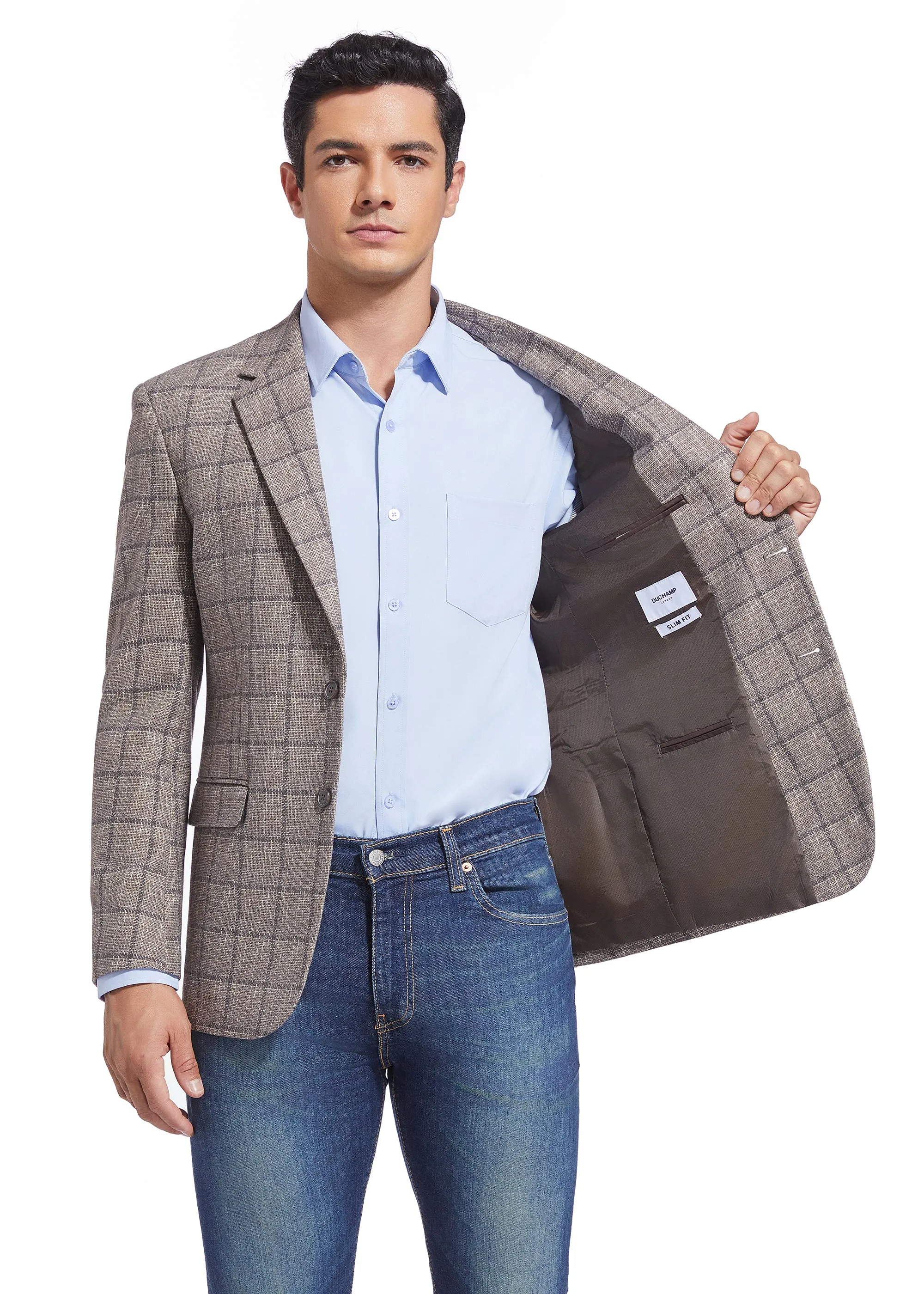 DUCHAMP WINDOWPANE KNIT SPORTCOAT