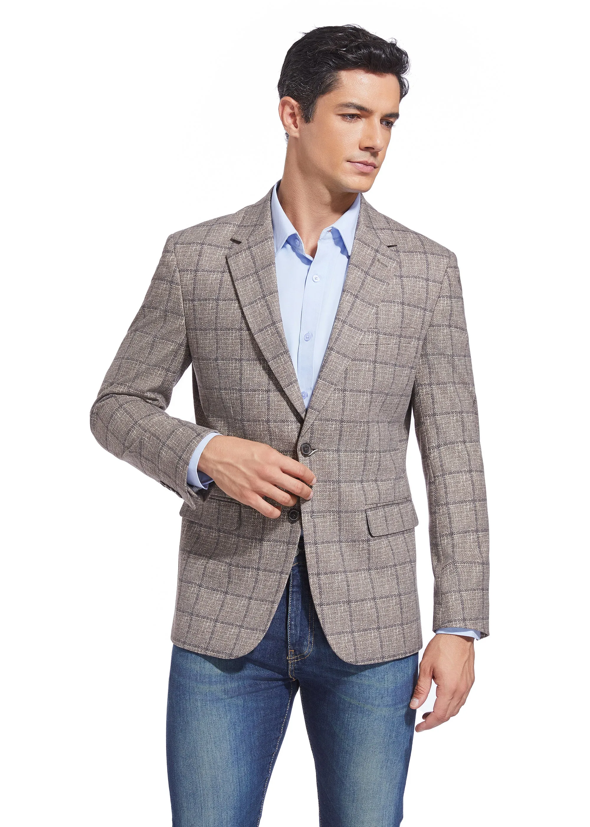 DUCHAMP WINDOWPANE KNIT SPORTCOAT