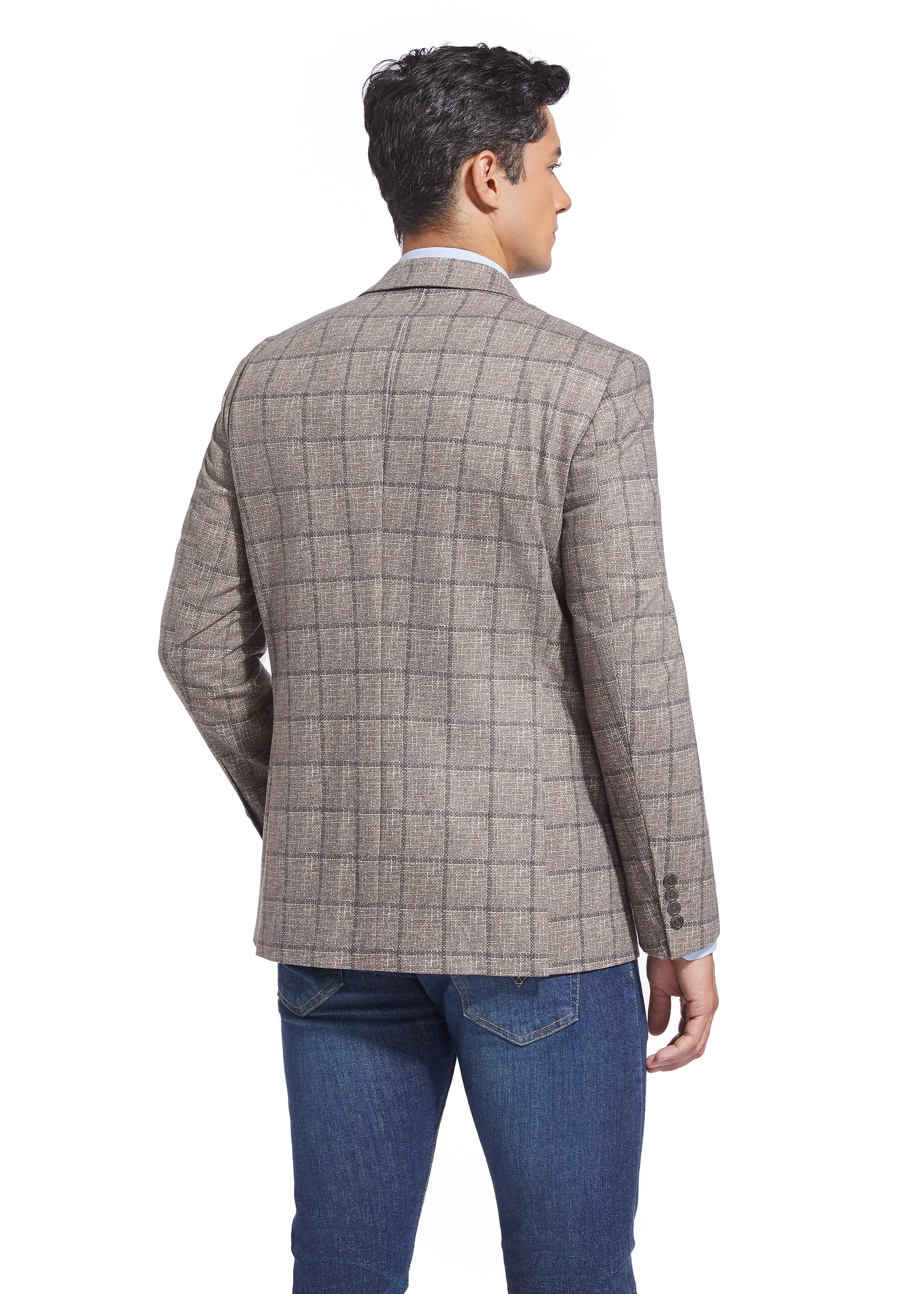 DUCHAMP WINDOWPANE KNIT SPORTCOAT