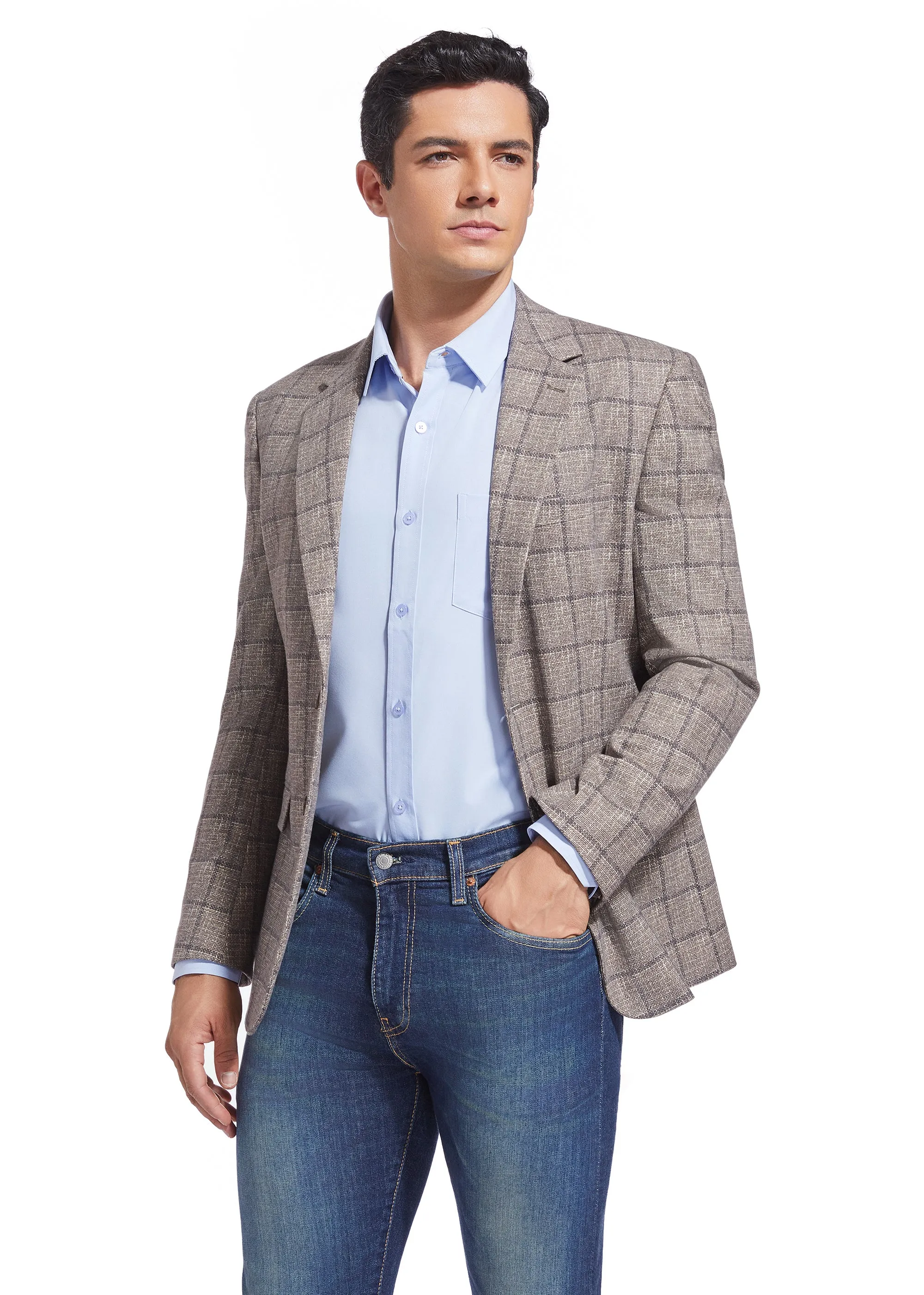 DUCHAMP WINDOWPANE KNIT SPORTCOAT