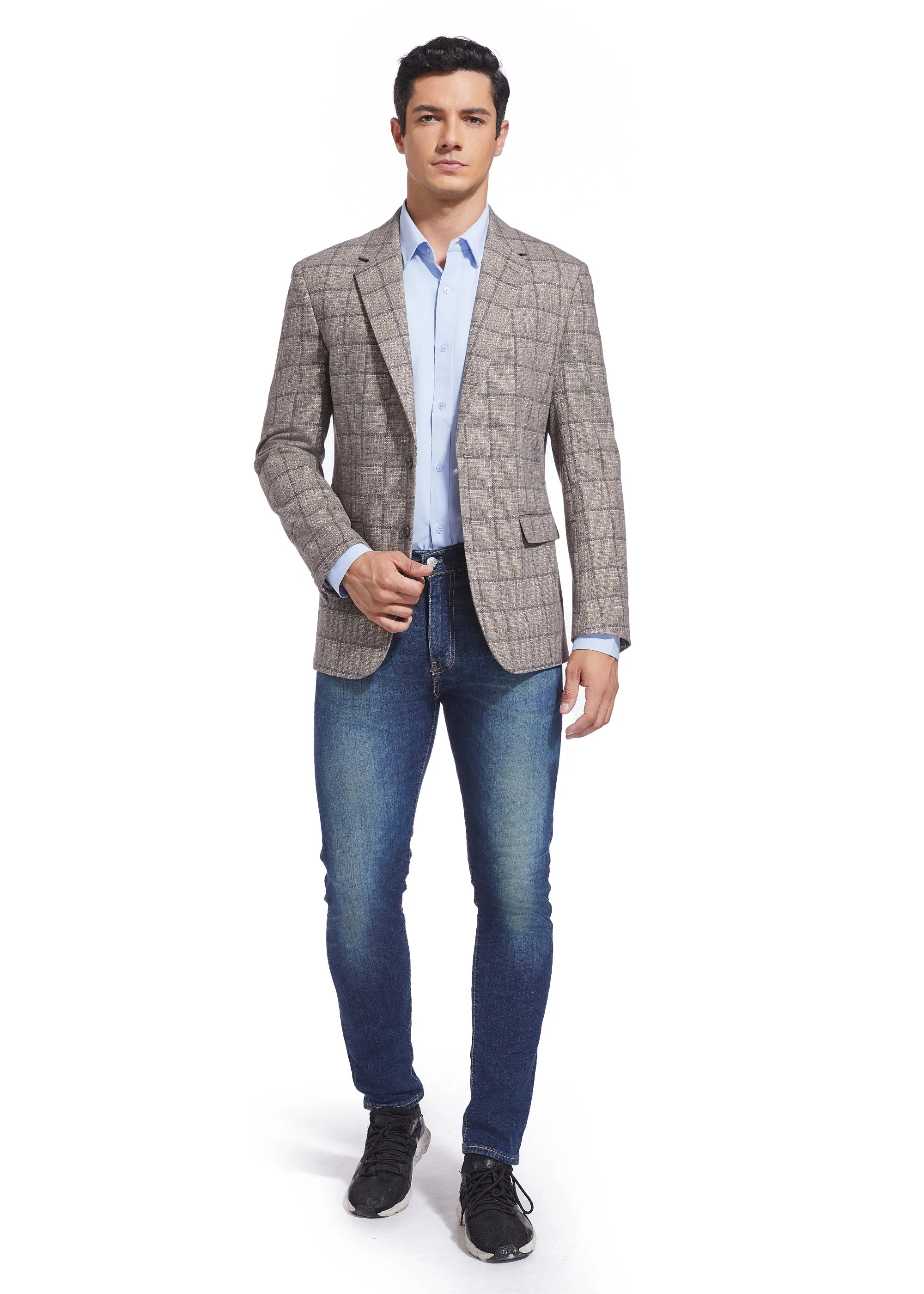 DUCHAMP WINDOWPANE KNIT SPORTCOAT