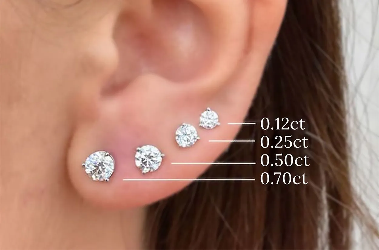Earrings 1.10 cts Natural Round Diamonds H-VS2/SI2 Platinum Studs