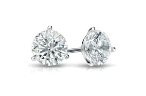 Earrings 1.10 cts Natural Round Diamonds H-VS2/SI2 Platinum Studs