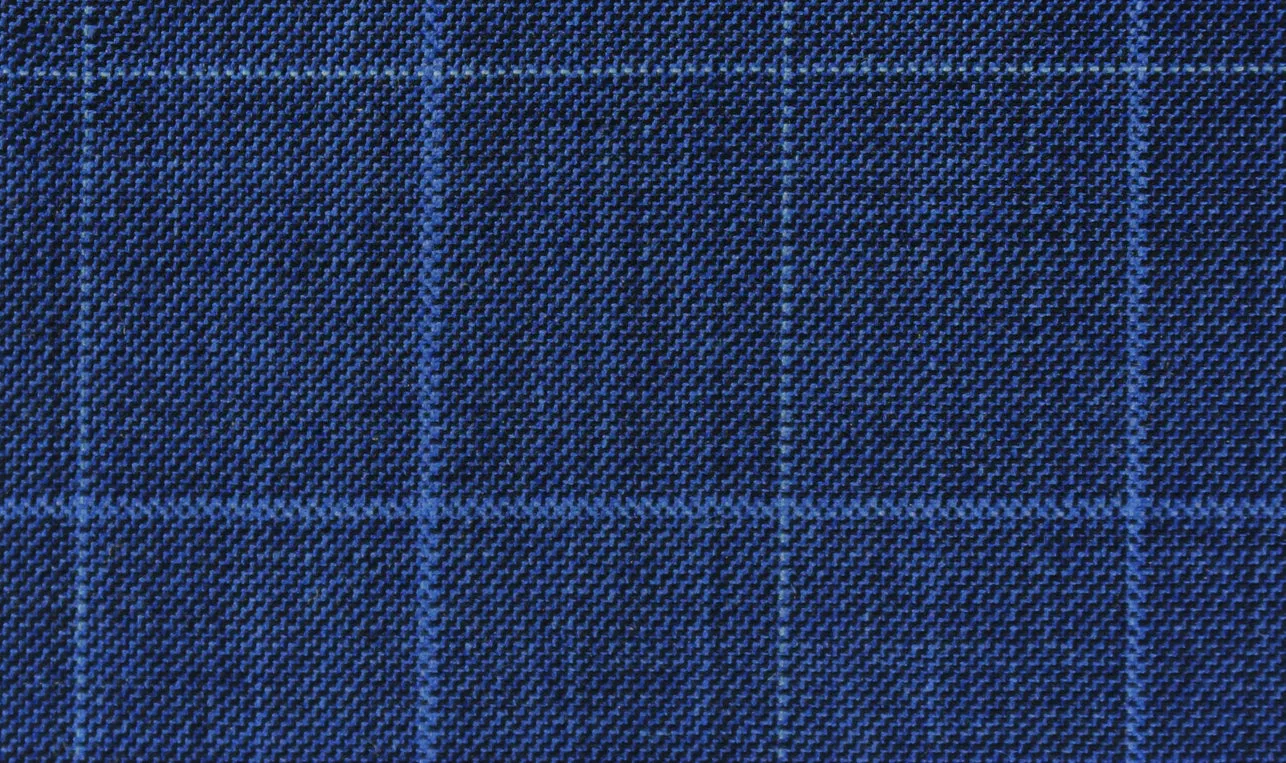 Egyptian Blue with Blue Check Short Suit