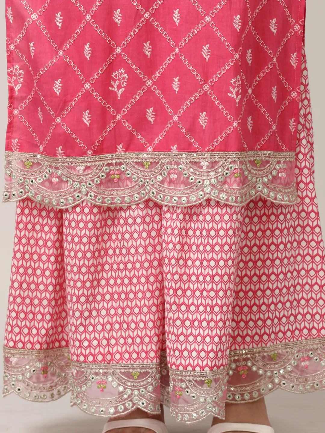 Embroidered Pure Cotton Floral Kurta Sets With Dupatta