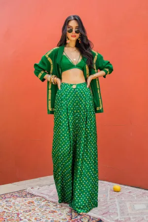 Emerald bandhini set