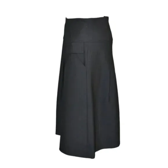 Etcetera Designer Black Label Pleated A-Line Full Career Midi Dress Skirt M 8