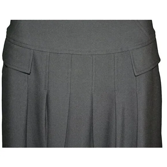 Etcetera Designer Black Label Pleated A-Line Full Career Midi Dress Skirt M 8