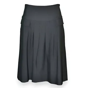Etcetera Designer Black Label Pleated A-Line Full Career Midi Dress Skirt M 8
