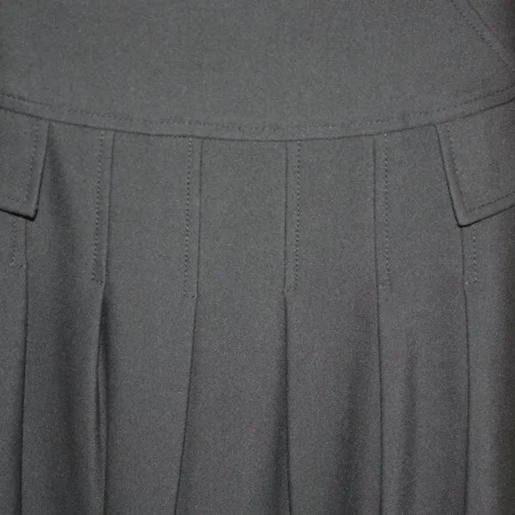 Etcetera Designer Black Label Pleated A-Line Full Career Midi Dress Skirt M 8